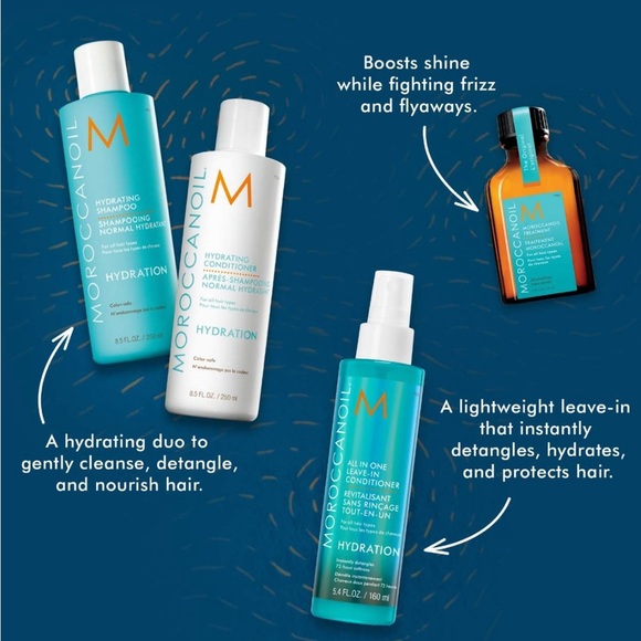 Moroccanoil Hydration Shampoo, Conditioner Leave in Conditioner & Treatment Oil - Picture 4 of 5